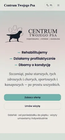 Strona główna Centrum Twojego Psa na telefonie